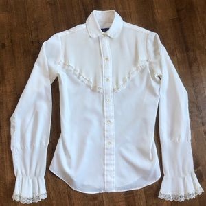 Vintage Lace Pandhandle Slim Button Down Westernwear
